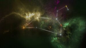 Oroscopo Leone 2026: simbolo del Leone con stelle e colori vivaci, rappresenta energia e passione.