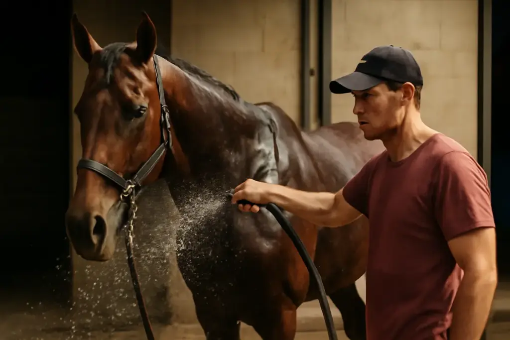Bagno al cavallo dopo l’allenamento: l’errore che rischia di compromettere il recupero