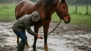 Cavallo al paddock con terreno bagnato: quali aspetti pratici osservare nella gestione degli spazi